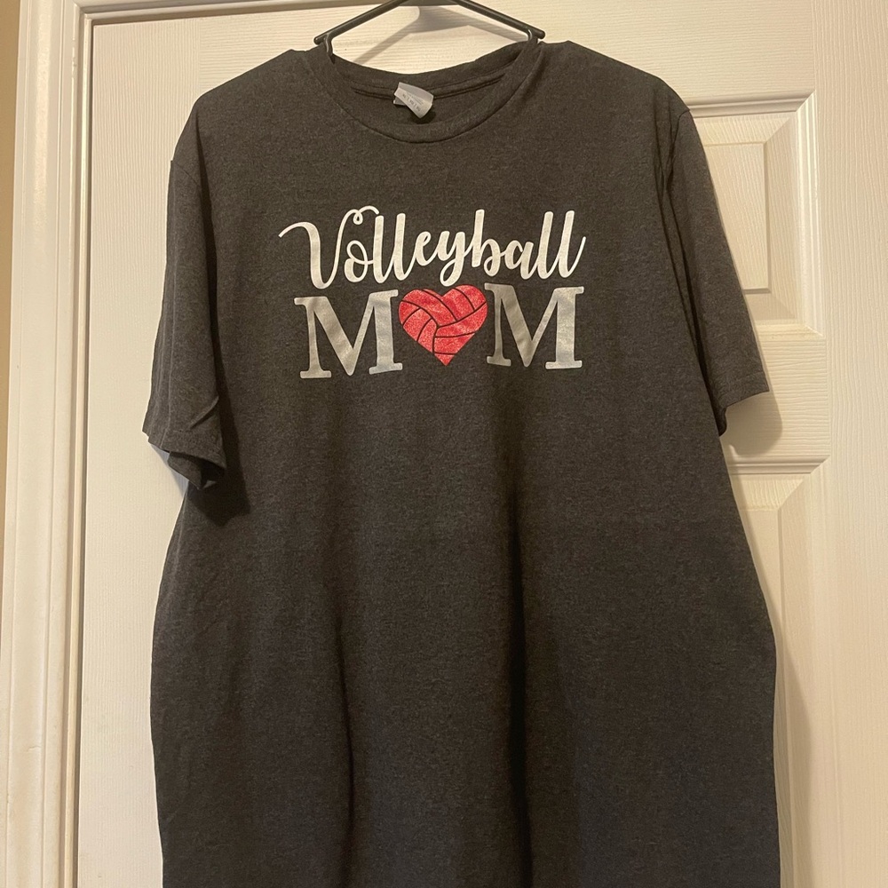 Port and Company Gray Volleyball Mom Tee
